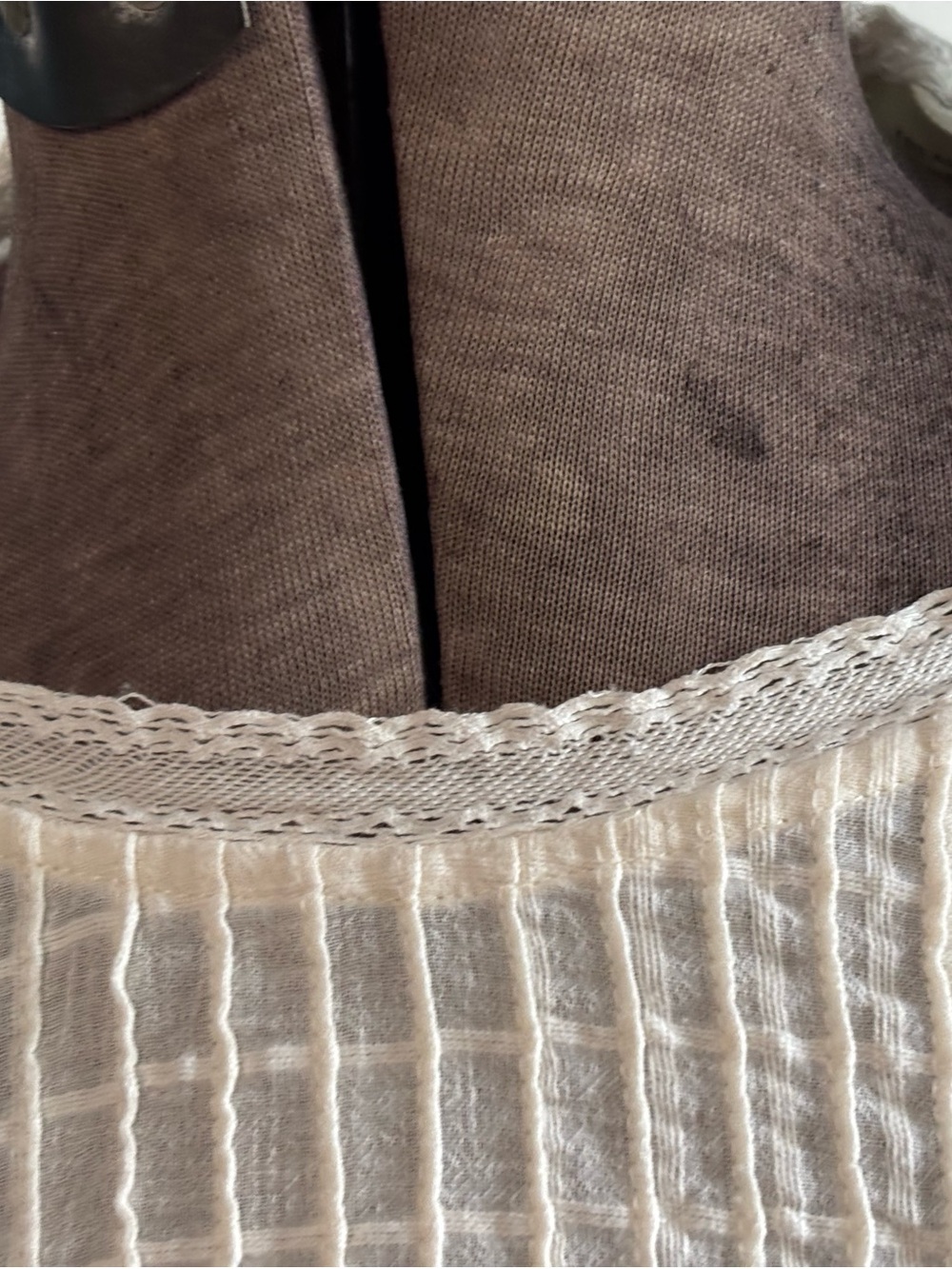 Treasure & Bond Cream Textured Lace-Inset Long Sleeve Blouse - Picture 3 of 6